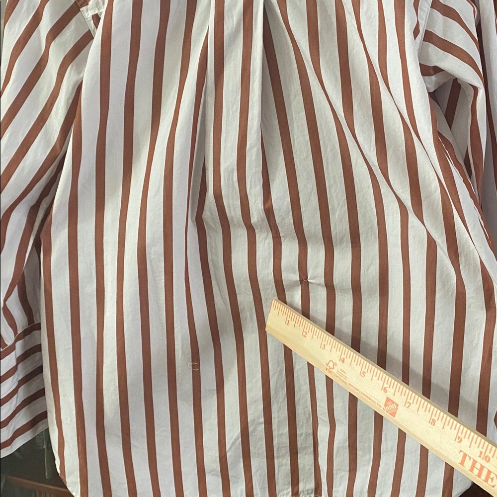Bilma Shirt by Sézane in the "Camel Stripes" Colorway Size 32 About Medium - Picture 9 of 16